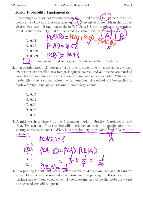 Featured image of post Note Update: AP Statistics: Probability Fundamentals and Distributions Practice