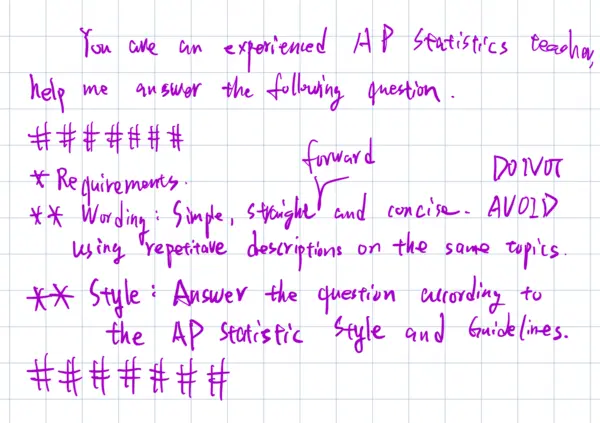 Featured image of post Note Update: Instructions for Answering an AP Statistics Question